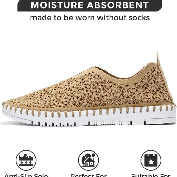 Women's Microfiber Loafers Shoes Breathable Lightweight Memory Foam Summer - Picture 3 of 5